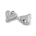 thumbnail image 2 of Non-201 Stainless Steel Pendants Heart Charm Stainless Steel Color 13.5x10x3mm Hole: 2mm, 2 of 3