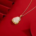 thumbnail image 4 of 14K Gold over S925 Natural Jade Maitreya Buddha Necklace, Vintage Peace Pendant, Elegant Jade Jewelry Gift for Wife's Serenity, 4 of 5