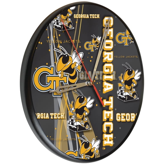 Georgia Tech 13" Solid Wood Clock