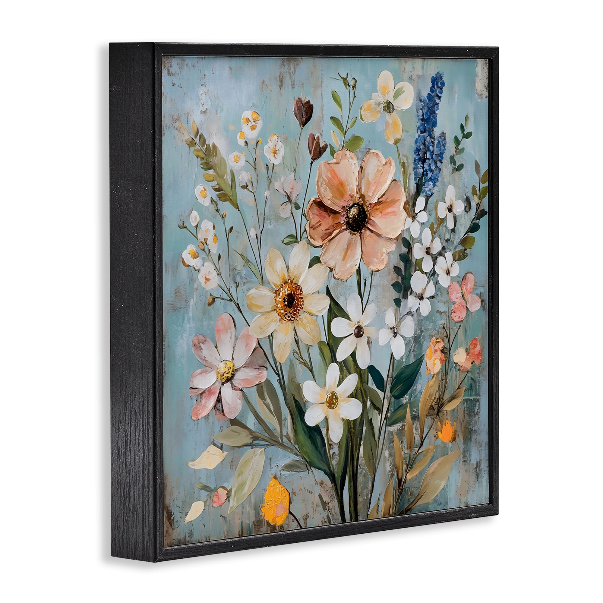Stupell Industries Wildflower Mix Spring Bouquet Black Framed Giclee Art, design by Creative Studio