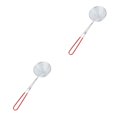 thumbnail image 4 of Kearding Cuchara skimmer para freír Pasta, colador de acero inoxidable para verduras, cuchara con mango antideslizante, utensilios de cocina, Rojo Grande 2piezas, 4 of 6