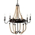 thumbnail image 4 of Baxton Studio Cassia Vintage Industrial Antique Style Hemp and Dark Bronze Metal 6 Light Chandelier, 4 of 6