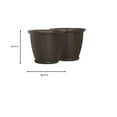 thumbnail image 4 of Suncast Sonora 22 Inch Resin Wicker Decorative Garden Flower Planter (2 Pack), 4 of 9