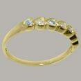 thumbnail image 4 of LBG British Made Solid 10k Yellow Gold Cultured Pearl & Aquamarine Womens Anniversary Ring - 33 size options - Size 12, 4 of 9