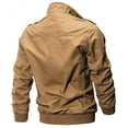 thumbnail image 3 of TAIAOJING Men's Jackets-Windproof Bomber Jacket Overcoat Lapel Solid Color Clothing Warm Long Sleeve Thickened Winter Breathable Coat with Pocket, 3 of 4
