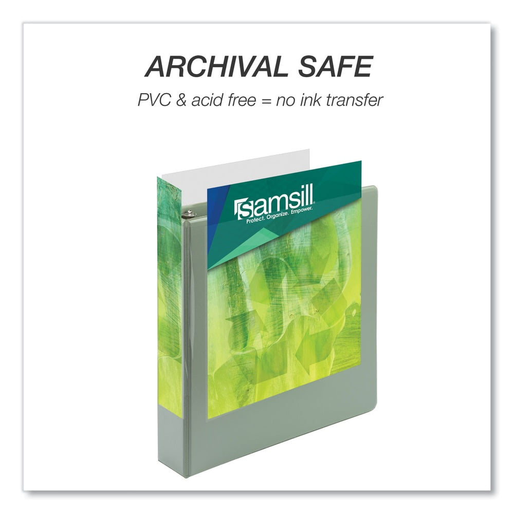Samsill U69542 Earth's Choice 1.5 in. Capacity 11 in. x 8.5 in. Plant Based BOHO D-Ring View Binders - Sage (2/Pack)