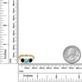 thumbnail image 6 of Gem Stone King 18K Yellow Gold Plated Silver Blue Apatite and Black Diamond Engagement Ring for Women | 1.92 Cttw | Round 6MM | Gemstone Birthstone | Size 7, 6 of 6