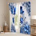 thumbnail image 3 of Manfei Merry Xmas Black Out Curtains,Cute Bow Snowman Curtains Pack of 2 (42x63 Each),Blue Christmas Flower Bedroom Curtains For Teens,Super Cozy Room Decor, 3 of 6