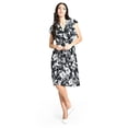 thumbnail image 1 of Vestido floreado cintura smock Roman Fashion Juvenil 8867 Negro flor, 1 of 5