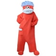 thumbnail image 4 of Joyioe Silly Onesie Funny Frog Pajamas Cozy Goofy Plush Fleece Hooded Big Mouth Monster One Piece Pj Unisex Adult Loungewear, 4 of 5