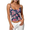 thumbnail image 2 of LVHAOGJOB Débardeur pour Femmes avec Soutien-Gorge Intégré Col Rond Bretelles Spaghetti Réglables Imprimé Été chandail-Over pour Femmes, 2 of 5