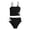 Z-Black84, variant on Girl's Floral Print Tankini Set Stylish Spaghetti Strap Square Collar Sleeveless Top With Swim Bottoms Summer Two Piece Swimsuit For Big Kids