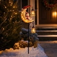thumbnail image 4 of Christmas Solar Garden Stake Light, Glowing Santa Crescent Moon Design, Warm LED Holiday Decor for Front Yard Patio Walkway （SnowmanA）, 4 of 6
