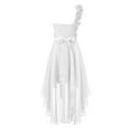 thumbnail image 2 of HULIJA Flower Girls Dress Junior Bridesmaid Dress Applique Ruched One-Shoulder Pageant Wedding Party White 14, 2 of 6