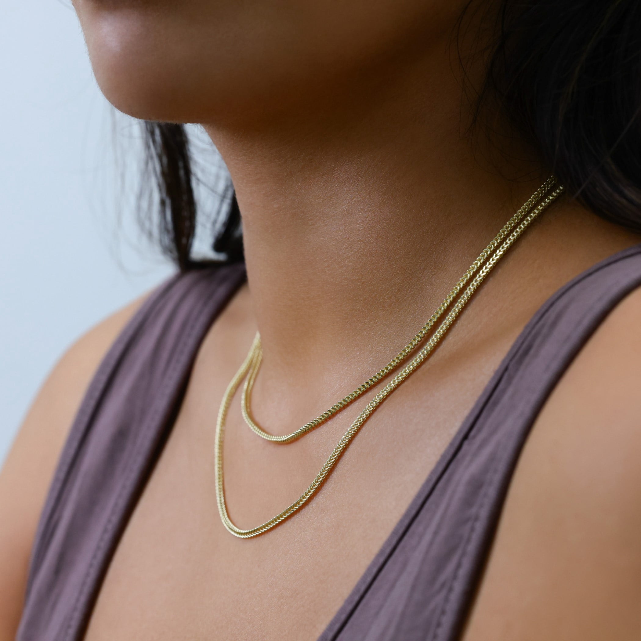 Nuragold 14k Real Yellow Gold Franco Square 2mm Box Chain Wheat Chain Necklace (16"-24") Italian Jewelry for Men & Women
