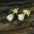 thumbnail image 2 of 2ct Round Cut Lab-Created Diamond Solitaire Stud Earrings 14k Yellow Gold Finish, 2 of 2