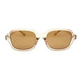 thumbnail image 2 of Hipster Narrow Rounded Rectangle Vintage Style Plastic Sunglasses Beige, 2 of 4