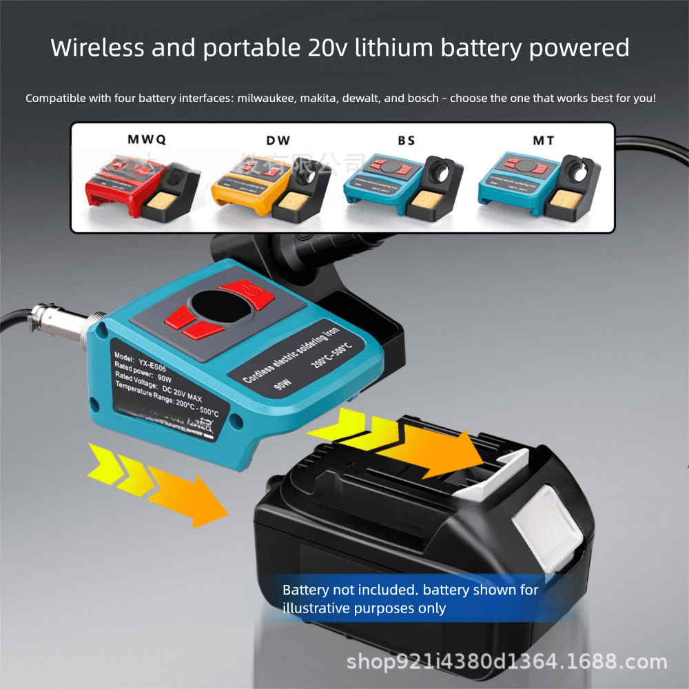 Soldering Iron Station Compatible with Bos*ch 18V Battery, Cordless Soldering Iron Kit with LCD Display, Battery Powered Soldering for DIY, Appliance Repair (Tools Only)