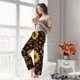 thumbnail image 5 of Balery Sunflowers Leaves Pantalones de pijama para mujer, pijamas ultraligeros, pantalones de estar por casa-X-Large, 5 of 6