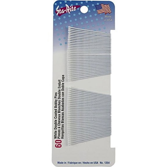 Sta-Rite Bobby Pins, White, 60 Count