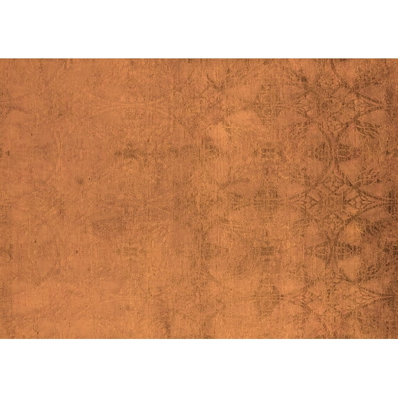 Ahgly Company Indoor Rectangle Oriental Orange Industrial Area Rugs, 7' x 9'