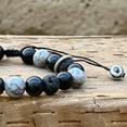 thumbnail image 6 of ARTSY Crafts Macrame Shamballa Wrapped Bracelet, Natural Gemstone Bracelets for Men - 10mm Grey Map, 6 of 8