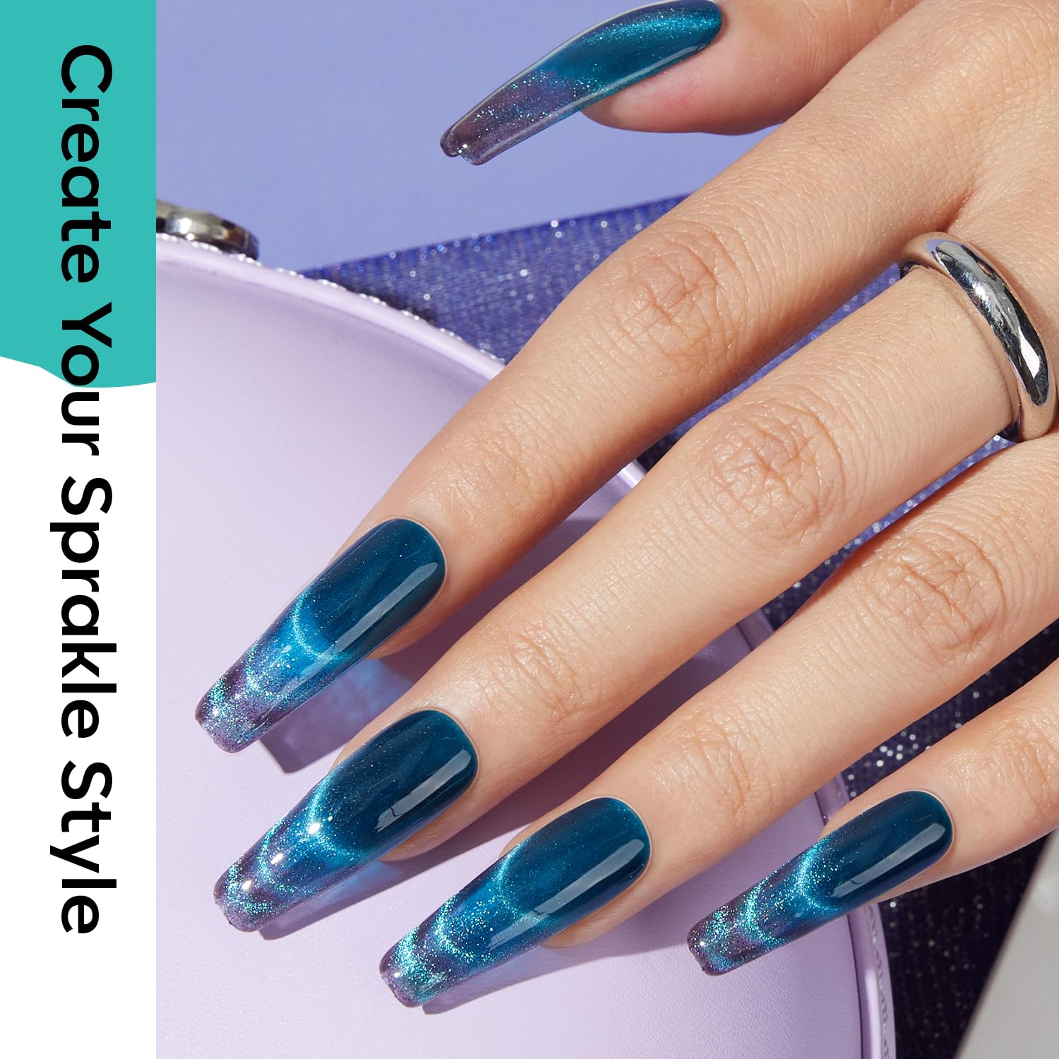 Modelones Cat Eye Gel Nail Polish, 6-Color Magnetic Set photo 3