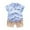 1-Blue147, variant on Toddler Boys Feather Print Short Sleeve Shirt And Shorts Set Casual Two Piece Summer Outfit For Kids