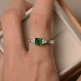thumbnail image 4 of AYYUFE Women Square Cut Cubic Zirconia Inlaid Ring Engagement Jewelry Gift Copper, CZ Brown, 4 of 5