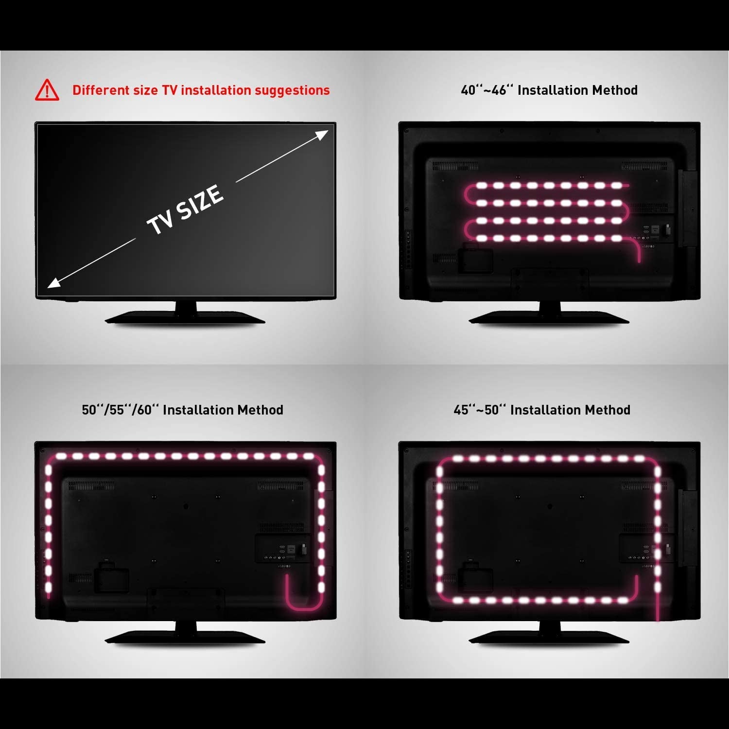 Nexillumi LED Strip Lights 6.56ft TV LED Backlight for 24 Inch-60 Inch TV  RGB LED Strip USB Powered, APP Control Sync to Music, Bias Lighting, 5050  RGB for Mirror, PC, Android iOS -