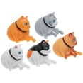 5pcs Lovely Cat Adornment Small Fat Cat Desktop Decor Resin Cat