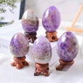 thumbnail image 2 of 1pc Natural Amethyst & Agate Carved Egg｜100-150g Meditation Stone, 2 of 5
