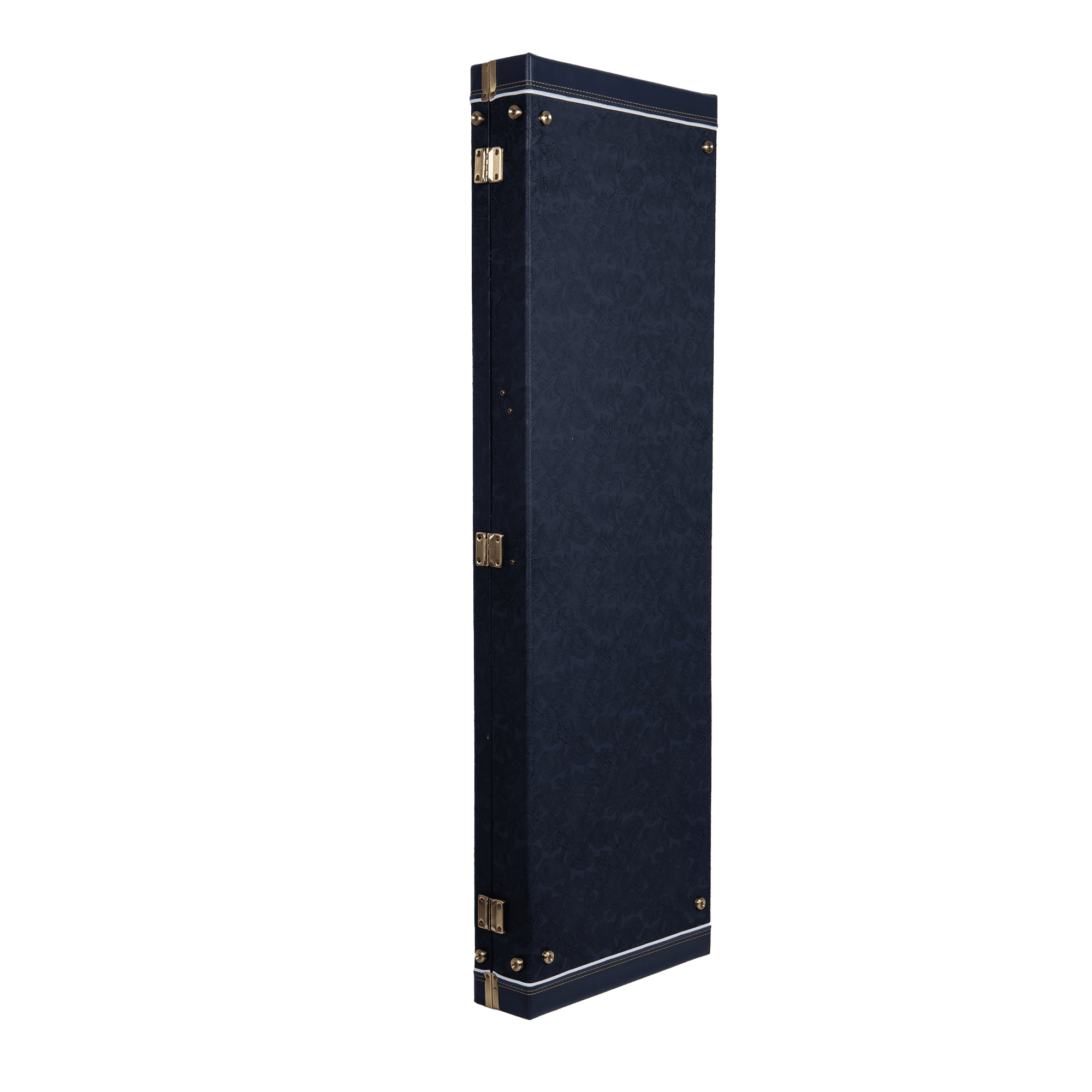 Crossrock Relief Series - Premium Wooden Case for Electric Bass Guitars, featuring a Highly Textured Surface and Mink Imitation Fleece Interior - Ocean Blue