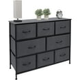 thumbnail image 4 of Sorbus Dresser with 8 Drawers - Furniture Storage Chest for Kids Clothing Organization, Bedroom, Hallway, Closet, Office - Steel Iron Frame, Rustic Farmhouse Wood Top, Fabric Bins (Black), 4 of 6