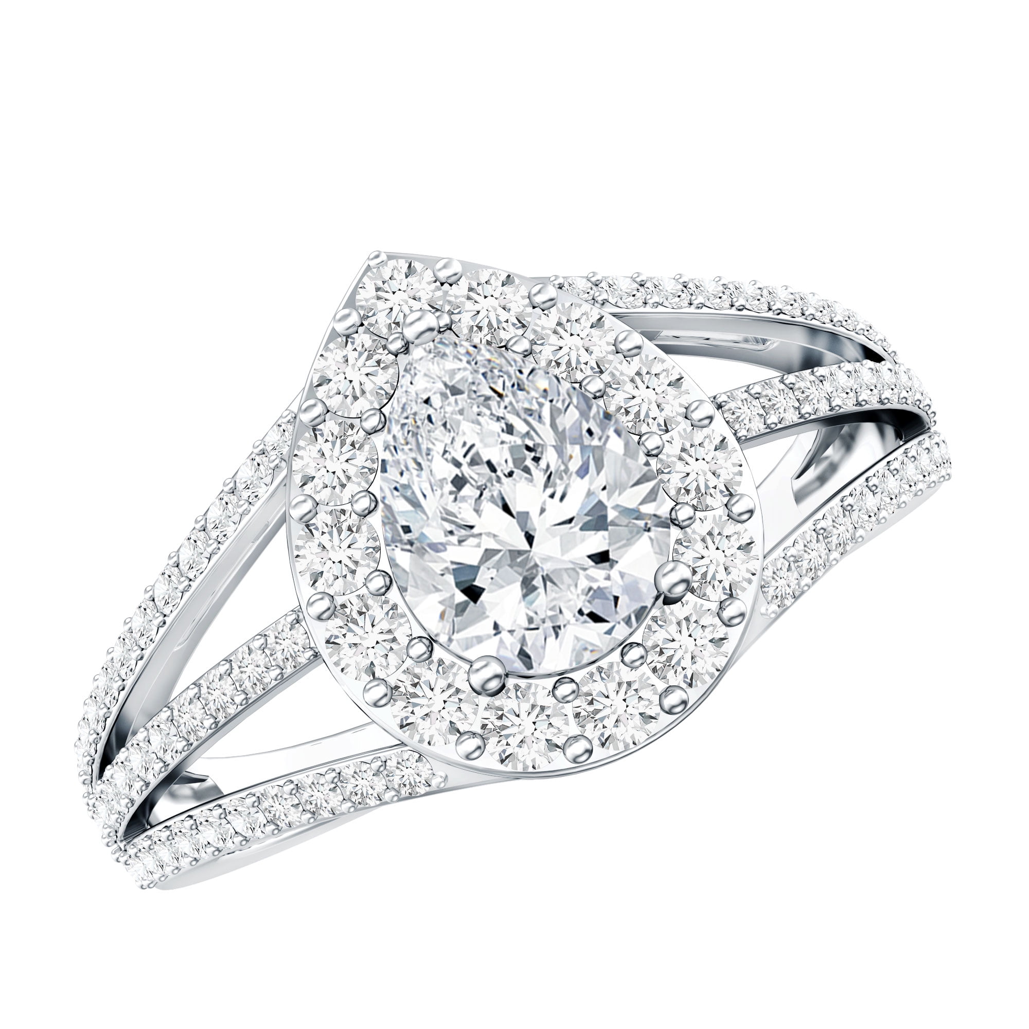 Rosec Jewels Pear Shaped CZ Engagement Ring for Women (AAAA Grade) - 925 Silver Teardrop Ring - Ready to Gift with Jewelry Box, US 5.00