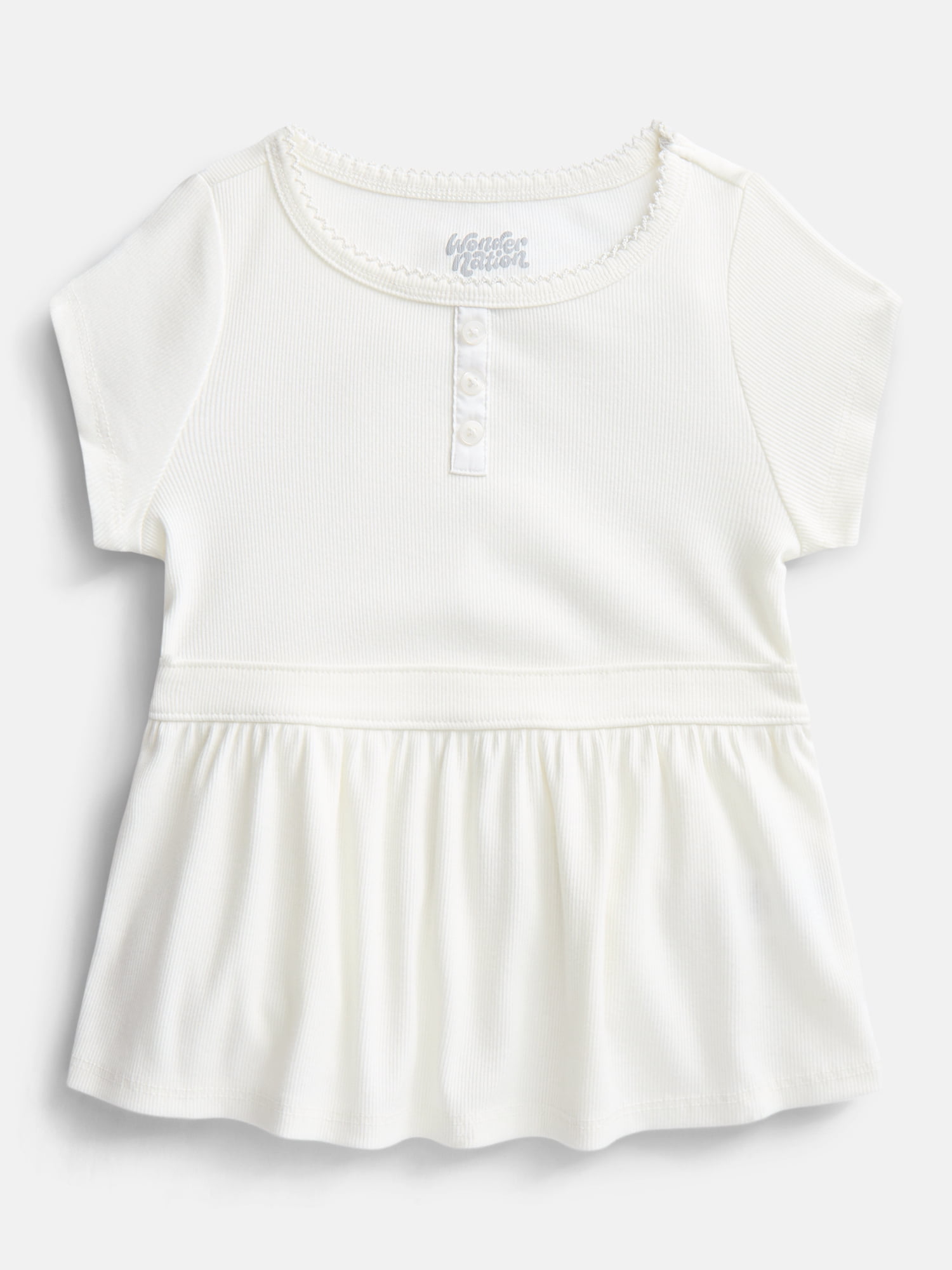 Wonder Nation Girls' Peplum Top with Short Sleeves, Sizes XS-XXL & Plus