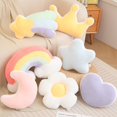 thumbnail image 3 of Almohada de felpa con diseño de arcoíris, cojín colorido con forma de corona, Luna, Nube de la suerte, decoración del hogar, sofá, gran oferta, 3 of 5