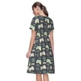thumbnail image 2 of Bixox Robe d'Été à Manches Courtes pour Femmes Robe Ample Longueur Genou avec Poches-Jumeaux, 2 of 7