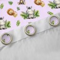 thumbnail image 4 of Homewish Linos Monkey Zebra Blackout Curtains Set of 2 (52x84 Each),Tropical Monstera Leaf Window Curtains,Purple Green Curtains and Drapes For Boys Kids,Breathable Home Decor, 4 of 6