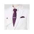 thumbnail image 6 of INSPIRE CHIC Men's Polka Dots Necktie, Tie Clip, Cuff Links, Pocket Square Set Business Wedding Dark Purple, 6 of 6