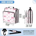 thumbnail image 3 of Zipper Binder with Shoulder Strap 2 inch 3 Ring Waterproof File Folder Organizer Bag 500 Sheet Pink Butterfly Knot and Flowers, 3 of 8