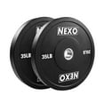thumbnail image 7 of NEXO 260LB Rubber Bumper Plate Set - Premium Matte Black Finish 2x 45LB 2x 35LB 2x 25LB 2x 15LB 2x 10LB Cross Training Weight Plates, 7 of 7
