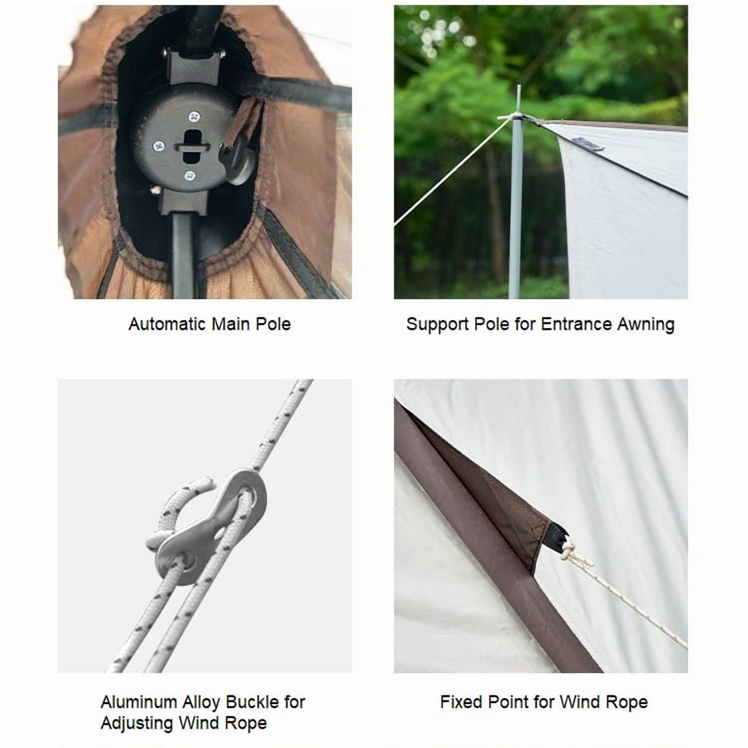 Outdoor Portable Camping Pyramid Tent Waterproof Anti-UV Centre-Pole-Free Indian Teepee Tent