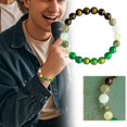 thumbnail image 1 of Natural Five Bracelet With Rutilated Quartz Tiger's Eye & Stones Energy Balancing Wealth Hand Chain For Men And Women Watch with Barometer Earring Flower Girl Bracelet for Wedding Necklaces for, 1 of 3
