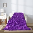 thumbnail image 2 of Sikiie Purple Glitter Cozy Flannel Fleece Throw Blanket: Lightweight & Thick for All Seasons - Perfect for Women, Men, & Kids"80"x60", 2 of 6