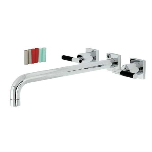 Kingston Brass KS6041CKL Kaiser Two-Handle Wall Mount Roman Tub Faucet, Polished Chrome