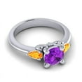 thumbnail image 3 of 2.50 Carat Round Cut Amethyst & Citrine Gemstone Classic Anniversary Ring for her 18K White Gold Size 8.5 by Diamond-Capitals, 3 of 8