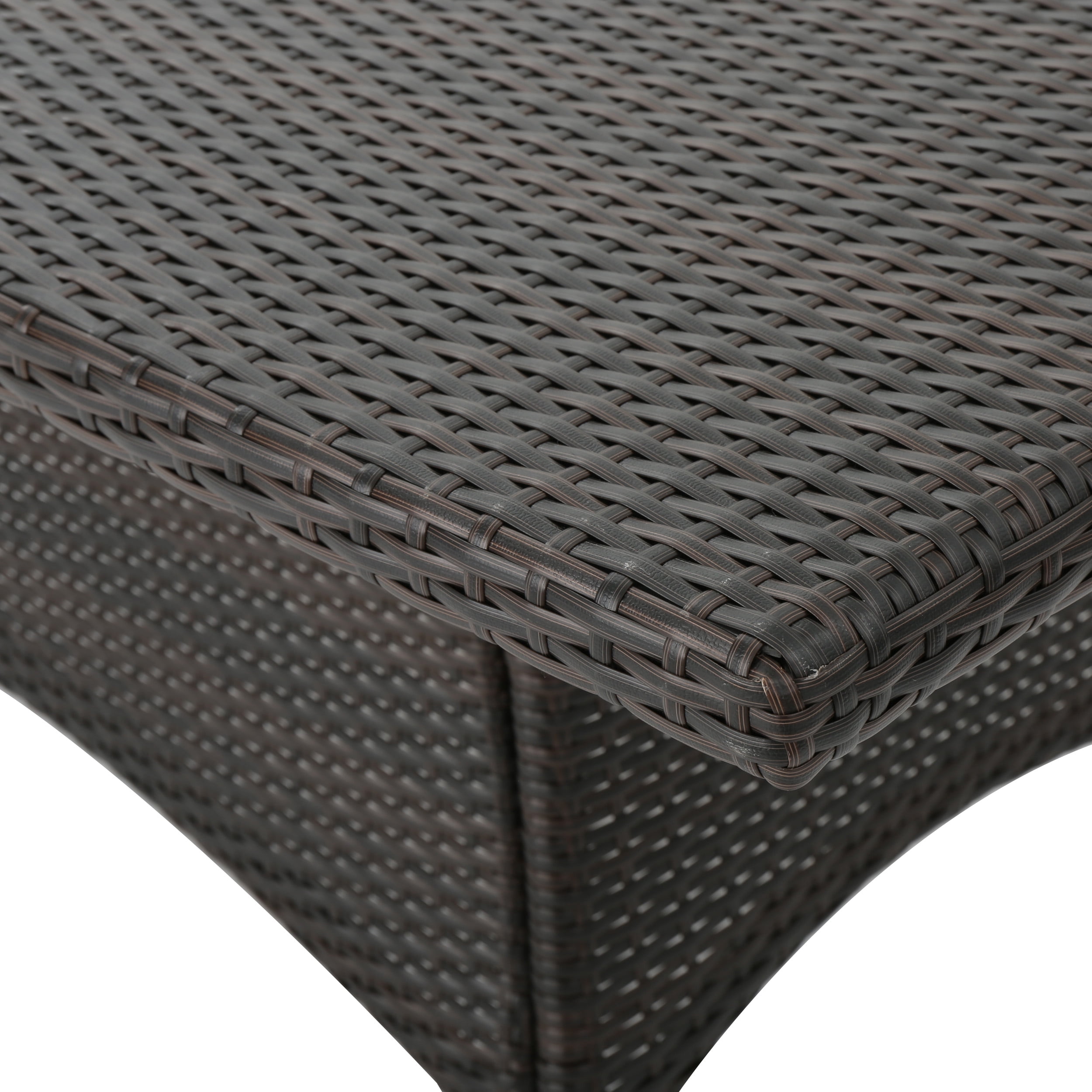 Rectangular Dining Table, Corsica Wicker Outdoor Table for Patio Garden, Brown