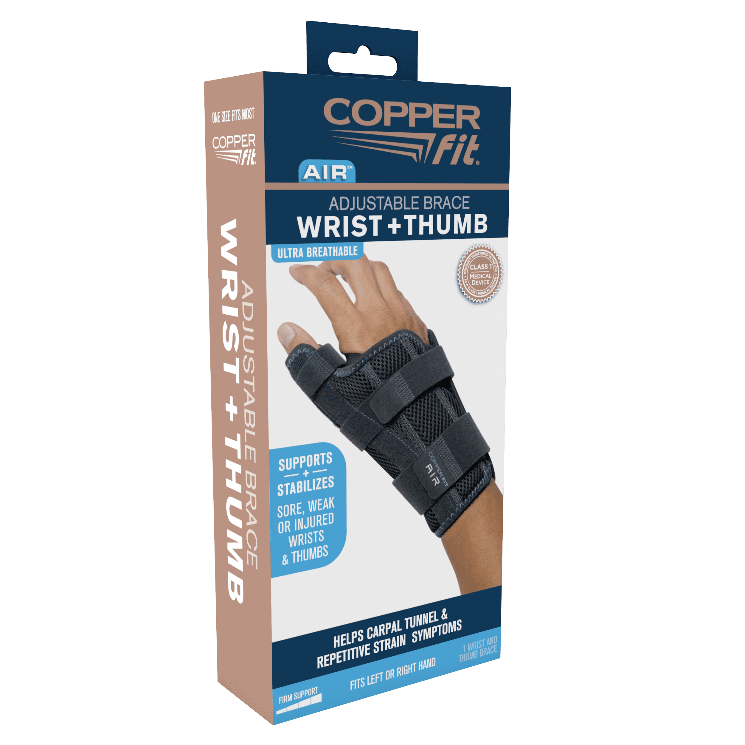 COPPER FIT® AIR Wrist Brace Thumb Stabilizer Adjustable Left
