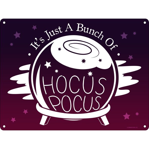 Grindstore - Placa Its Just A Bunch Of Hocus Pocus Diseño Mini (Morado, Blanco)